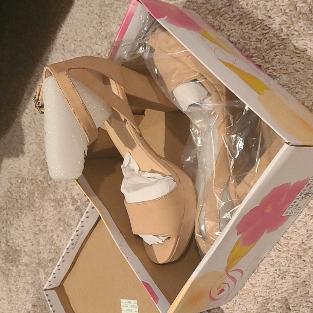Nude heeled sandals